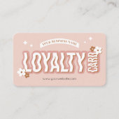 Groovy 70sレトロトレンディーロゴヘア美しいサロンスパ ロイヤリティカード (正面)