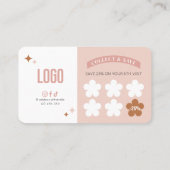 Groovy 70sレトロトレンディーロゴヘア美しいサロンスパ ロイヤリティカード (裏面)