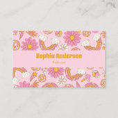 Groovy 70sレトロフローラヴィンテージウォームトーン 名刺 (正面)