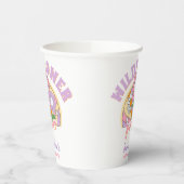 Groovy 70sレトロワイルドフラワーパワー誕生日 紙コップ (左)