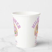 Groovy 70sレトロワイルドフラワーパワー誕生日 紙コップ (右)