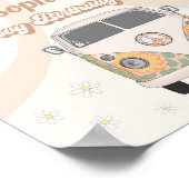 groovy 70sレトロ誕生日パーティーウェルカムサイン ポスター (角)