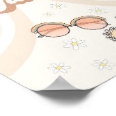 groovy 70sレトロgroovyメガネの好意サイン ポスター (角)