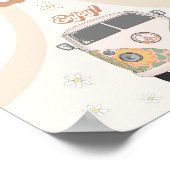 groovy 70sレトロtattoo駅の好意の看板 ポスター (角)