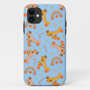 Groovy 70sローラースケートのクリスマスパターン iPhone 11 ケース