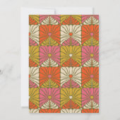 Groovy 70sヴィンテージオレンジフローラブライダルシャワー 招待状 (裏面)