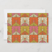 Groovy 70sヴィンテージピンクオレンジフローラ サンキューカード (裏面)