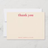 Groovy 70sヴィンテージピンクオレンジフローラ サンキューカード (正面)