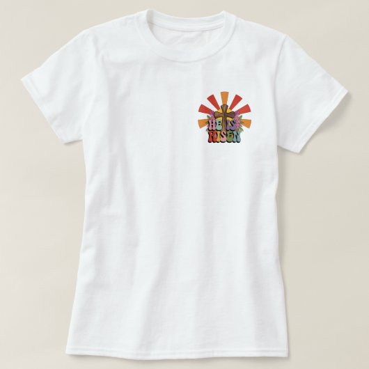 Groovy 70s彼は上昇日が差すこと tシャツ (デザイン正面)