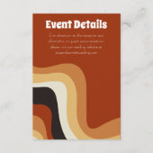 Groovy 70s燃えたオレンジボホ結婚のイベント詳細 エンクロージャーカード (正面)