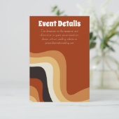 Groovy 70s燃えたオレンジボホ結婚のイベント詳細 エンクロージャーカード (スタンド正面)