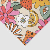 Groovy 70s、オレンジ、ピンク、グリーンフローラ 薄葉紙 (詳細)