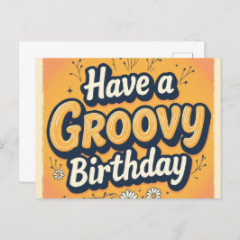 Groovy 70s Birthday Card ポストカード