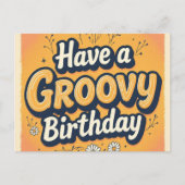 Groovy 70s Birthday Card ポストカード (正面)