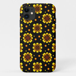Groovy 70s Daisy Flower Power Pattern iPhone 11 ケース
