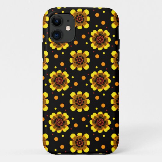 Groovy 70s Daisy Flower Power Pattern Case-Mate iPhoneケース (裏面)