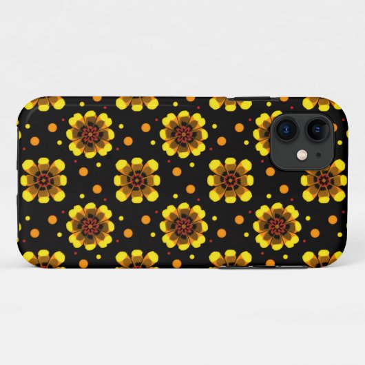 Groovy 70s Daisy Flower Power Pattern Case-Mate iPhoneケース (裏面(横))