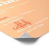 Groovy 70s Let's Drink's 結婚バーの看板 ポスター (角)