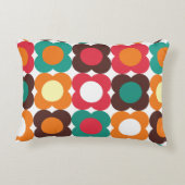 Groovy 70s Retro Flower Pattern | Bold Boho Floral アクセントクッション (裏面)