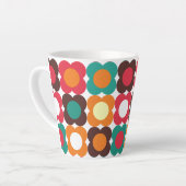 Groovy 70s Retro Flower Pattern | Bold Boho Floral カフェラテマグ (左アングル)