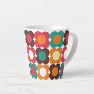 Groovy 70s Retro Flower Pattern | Bold Boho Floral カフェラテマグ