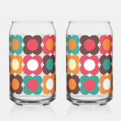 Groovy 70s Retro Flower Pattern | Bold Boho Floral ガラス缶 (左)