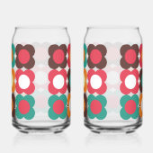 Groovy 70s Retro Flower Pattern | Bold Boho Floral ガラス缶 (右)