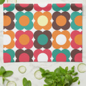 Groovy 70s Retro Flower Pattern | Bold Boho Floral キッチンタオル (折り畳み)