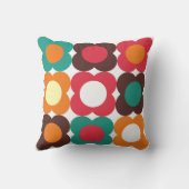 Groovy 70s Retro Flower Pattern | Bold Boho Floral クッション (裏面)