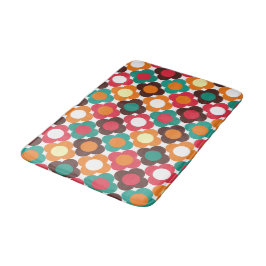 Groovy 70s Retro Flower Pattern | Bold Boho Floral バスマット