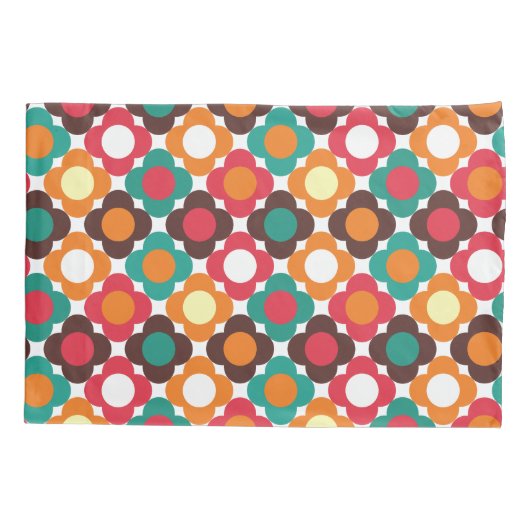 Groovy 70s Retro Flower Pattern | Bold Boho Floral 枕カバー (裏面)