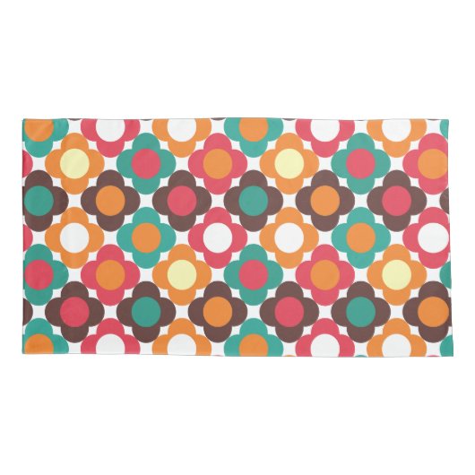 Groovy 70s Retro Flower Pattern | Bold Boho Floral 枕カバー (裏面)