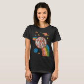 Groovy 70s Retro Hippie Vibes Rainbow Tシャツ (正面フル)