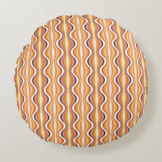 Groovy, 70s retro style patterned Round Pillow  ラウンドクッション