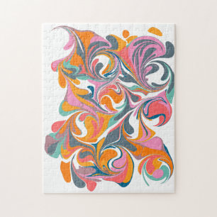 Groovy Abstract Colorful Marble Psychedelic Art ジグソーパズル