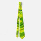 Groovy Abstract Green Liquid Art Swirl Painting ネクタイ (裏面)
