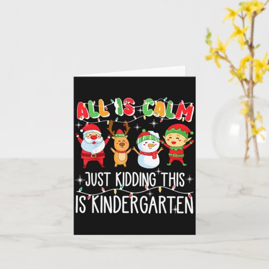 Groovy All Is Calm Just Kidding This Is Kindergart カード (黄色い花)