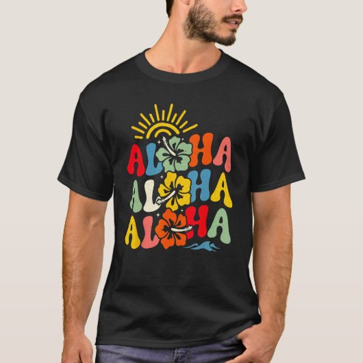 Groovy Aloha Hawaii Hawaiian Beach Summer Vacation Tシャツ (正面)
