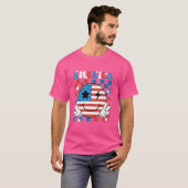 Groovy America USAスマイル顔Patriotic 4th of 7月 Tシャツ (正面フル)