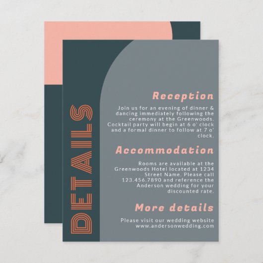 Groovy Archモダンレトロ結婚の詳細 (正面/裏面)