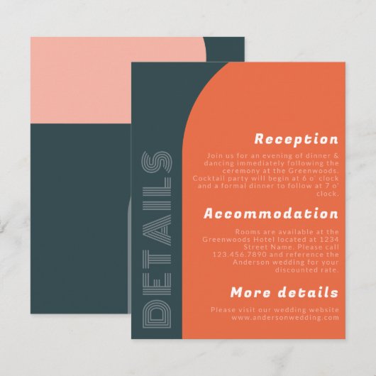 Groovy Archレトロ結婚の詳細 |明るいオレンジ (正面/裏面)