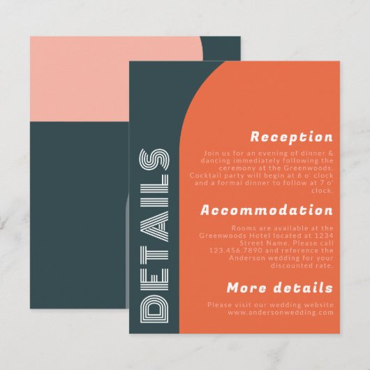 Groovy Archレトロ結婚の詳細 |明るいオレンジ (正面/裏面)