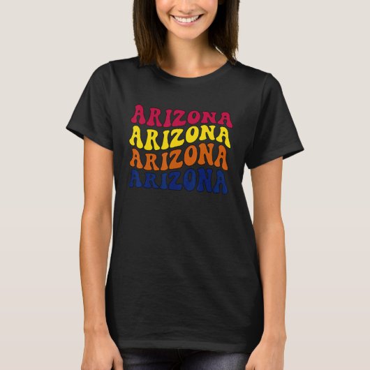 Groovy Arizona State Home I Love Arizona Flag Patr Tシャツ (正面)