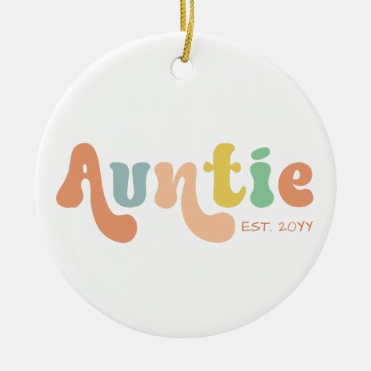 Groovy Auntieカスタム設立 |おばさんへのギフト セラミックオーナメント (正面)
