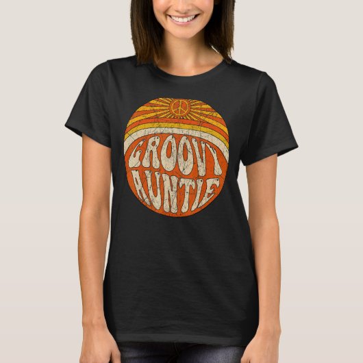 Groovy Auntie 70s美的ノスタルジア1970のレトロ Tシャツ (正面)