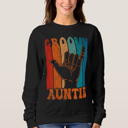 Groovy Auntie 70s Aesthetic Nostalgia 1970's Retro スウェットシャツ (正面)