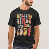 Groovy Awesome Since November 1954 Retro  68th Tシャツ (正面)
