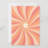 Groovy Babeピンクデイジー70sフローラ1st Birthday 招待状 (裏面)