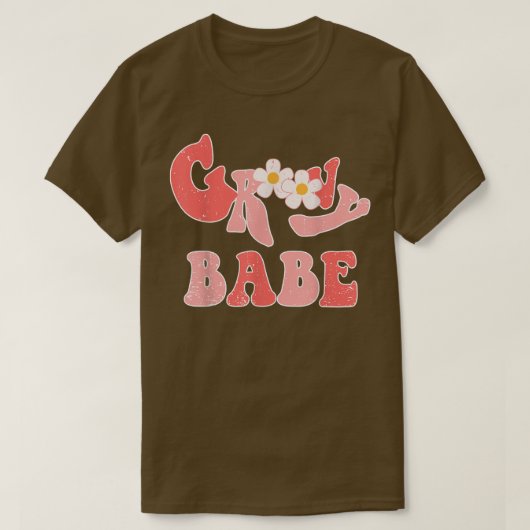 Groovy Babe Groovy Bride Hippie Boho Flower Tシャツ (デザイン正面)