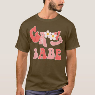 Groovy Babe Groovy Bride Hippie Boho Flower Tシャツ
